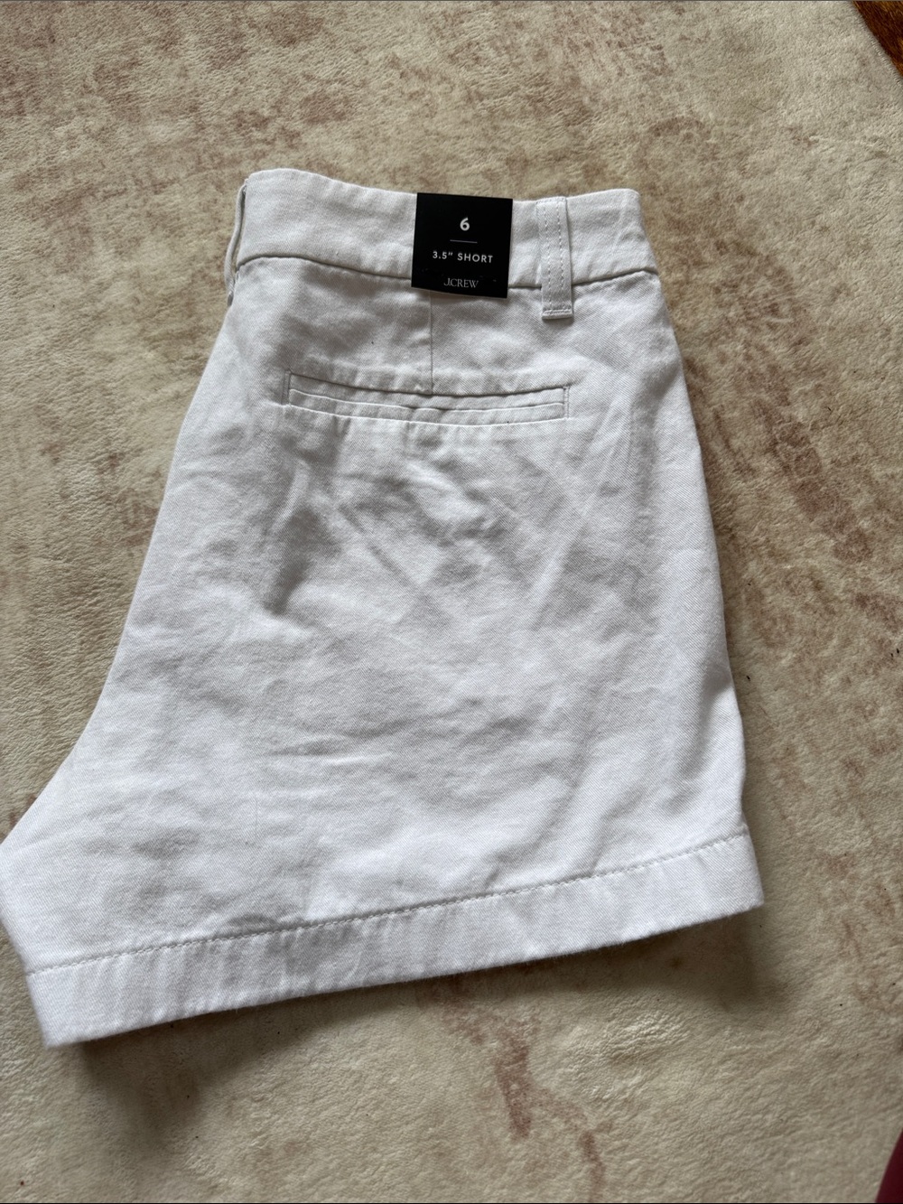 J. Crew White Cotton Tailored Shorts
